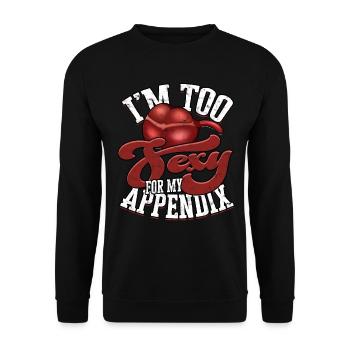 Anhang Operation Appendektomie Entfernung - Unisex Pullover - Schwarz - Vorne - Alina (178cm) & Michal (187cm)