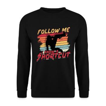 Parkour Freerunning Runner Back Flip Jumping - Unisex Sweatshirt - black - Front - Alina (178cm) & Michal (187cm)