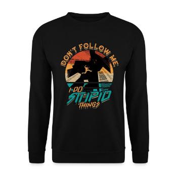 Parkour Freerunning Runner Back Flip Jumping - Unisex Sweatshirt - black - Front - Alina (178cm) & Michal (187cm)