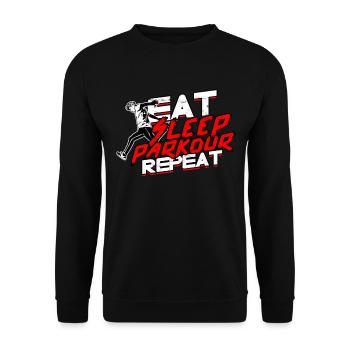 Parkour Freerunning Runner Back Flip Jumping - Unisex Sweatshirt - black - Front - Alina (178cm) & Michal (187cm)