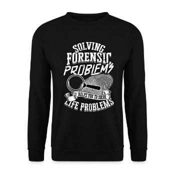 Forensische Probleme lösen Polizei forensischer - Unisex Pullover - Schwarz - Vorne - Alina (178cm) & Michal (187cm)