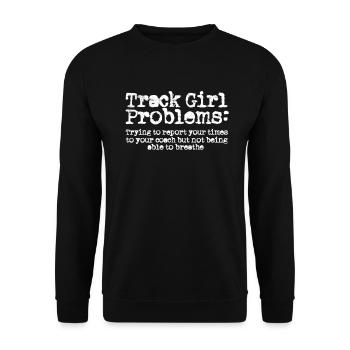 Leichtathletik -Mädchen Athelitcs Running Sport - Unisex Pullover - Schwarz - Vorne - Alina (178cm) & Michal (187cm)