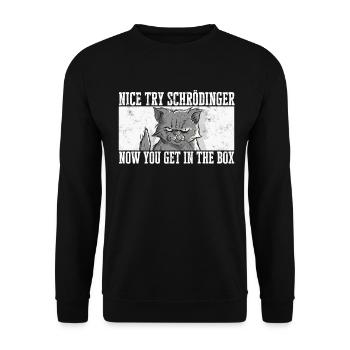 Le chat de Schrödinger Alive Dead physique quantique - Sweat-shirt Unisexe - noir - Devant - Alina (178cm) & Michal (187cm)