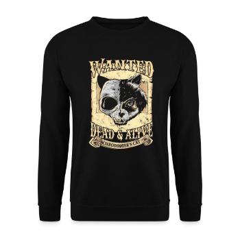 Recherché Le chat vivant de Schrödinger Physique quantique morte - Sweat-shirt Unisexe - noir - Devant - Alina (178cm) & Michal (187cm)