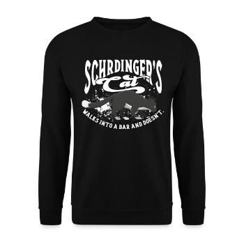 Le chat de Schrödinger se promène dans un bar - Sweat-shirt Unisexe - noir - Devant - Alina (178cm) & Michal (187cm)