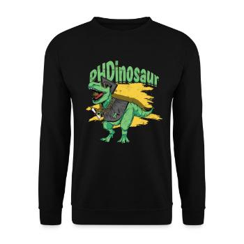 PhD student PhD -Dinosaur Philosophy PhD - Unisex Sweatshirt - black - Front - Alina (178cm) & Michal (187cm)