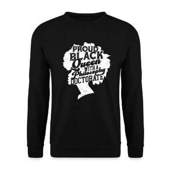 Black Queen with Philosophy PhD student - Unisex Sweatshirt - black - Front - Alina (178cm) & Michal (187cm)