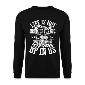 Drummer Jesus Cross Drummer Drummer - Unisex Sweatshirt - black - Front - Alina (178cm) & Michal (187cm)