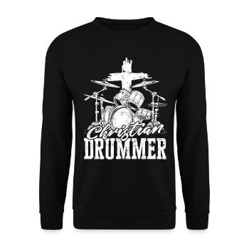 Drummer Jesus Cross Drummer Drummer - Unisex Sweatshirt - black - Front - Alina (178cm) & Michal (187cm)