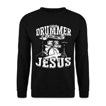 Drummer Jesus Cross Drummer Drummer - Unisex Sweatshirt - black - Front - Alina (178cm) & Michal (187cm)