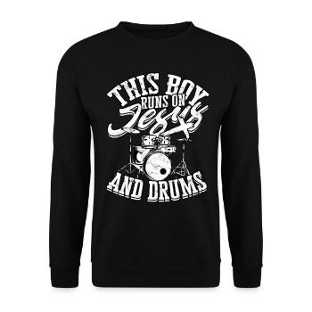 Drummer Jesus Cross Drummer Drummer - Unisex Sweatshirt - black - Front - Alina (178cm) & Michal (187cm)