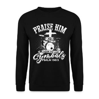 Drummer Jesus Cross Drummer Drummer - Unisex Sweatshirt - black - Front - Alina (178cm) & Michal (187cm)