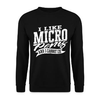 Micropenis Small Penis Sex Cock Club Micro - Unisex Sweatshirt - black - Front - Alina (178cm) & Michal (187cm)