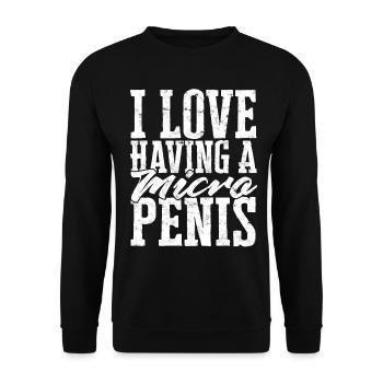 Micropenis Small Penis Sex Cock Club Micro - Unisex Sweatshirt - black - Front - Alina (178cm) & Michal (187cm)