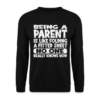 parents gift mother gift idea father family - Unisex Sweatshirt - black - Front - Alina (178cm) & Michal (187cm)