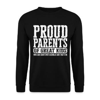 eltern geschenk mutter geschenkidee vater familie - Unisex Pullover - Schwarz - Vorne - Alina (178cm) & Michal (187cm)