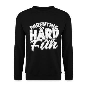 parents gift mother gift idea father family - Unisex Sweatshirt - black - Front - Alina (178cm) & Michal (187cm)