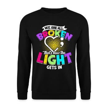 depression depressive sad gift idea unfortunate - Unisex Sweatshirt - black - Front - Alina (178cm) & Michal (187cm)