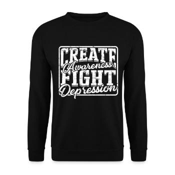 depression depressive sad gift idea unfortunate - Unisex Sweatshirt - black - Front - Alina (178cm) & Michal (187cm)