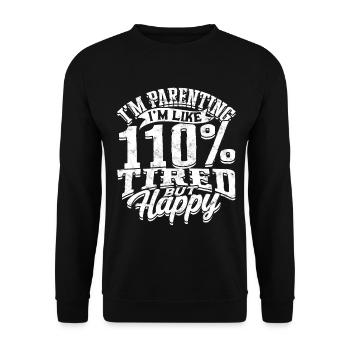 parents gift mother gift idea father family - Unisex Sweatshirt - black - Front - Alina (178cm) & Michal (187cm)