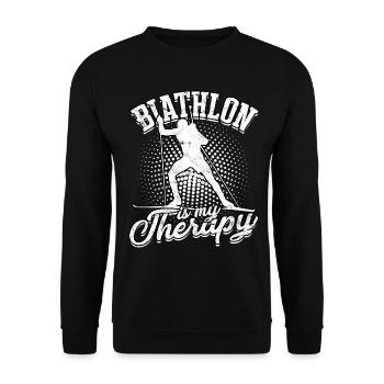 Biathlon Sport Winter Sports Ski Gift Quote Lan - Unisex Sweatshirt - black - Front - Alina (178cm) & Michal (187cm)