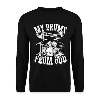 Drummer Jesus Cross Drummer Drummer - Unisex Sweatshirt - black - Front - Alina (178cm) & Michal (187cm)