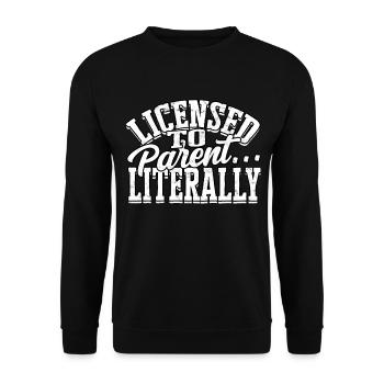 parents gift mother gift idea father family - Unisex Sweatshirt - black - Front - Alina (178cm) & Michal (187cm)