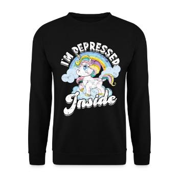 depression depressive sad gift idea unfortunate - Unisex Sweatshirt - black - Front - Alina (178cm) & Michal (187cm)
