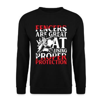 Fencers Are Great At Using Proper Protection - Unisex Pullover - Schwarz - Vorne - Alina (178cm) & Michal (187cm)