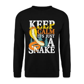 Keep Calm It's Just A Snake - Unisex Pullover - Schwarz - Vorne - Alina (178cm) & Michal (187cm)