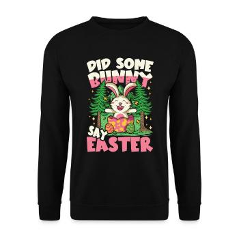 Did Some Say Easter für einen Osterhasen - Unisex Pullover - Schwarz - Vorne - Alina (178cm) & Michal (187cm)