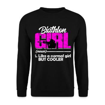 biathlon sport winter sports ski gift saying lan - Unisex Sweatshirt - black - Front - Alina (178cm) & Michal (187cm)