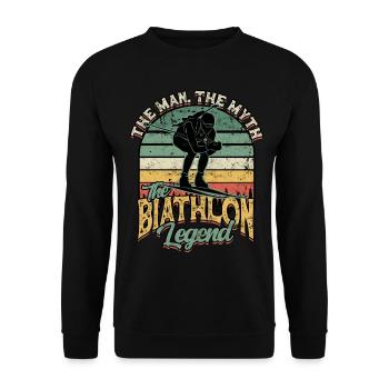 Biathlon Sport Winter Sports Ski Gift Quote Lan - Unisex Sweatshirt - black - Front - Alina (178cm) & Michal (187cm)
