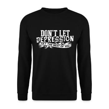 depression depressive sad gift idea unfortunate - Unisex Sweatshirt - black - Front - Alina (178cm) & Michal (187cm)