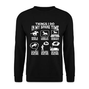 horse racing horse ride horses rider gift g - Unisex Sweatshirt - black - Front - Alina (178cm) & Michal (187cm)