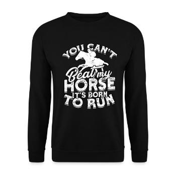 pferderennen pferd reiten pferde reiter geschenk g - Unisex Pullover - Schwarz - Vorne - Alina (178cm) & Michal (187cm)