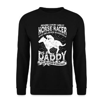pferderennen pferd reiten pferde reiter geschenk g - Unisex Pullover - Schwarz - Vorne - Alina (178cm) & Michal (187cm)