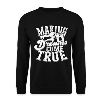 agent immobilier agent immobilier cadeau cadeau - Sweat-shirt Unisexe - noir - Devant - Alina (178cm) & Michal (187cm)