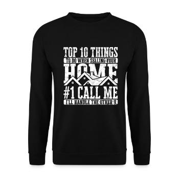 agent immobilier agent immobilier cadeau cadeau - Sweat-shirt Unisexe - noir - Devant - Alina (178cm) & Michal (187cm)