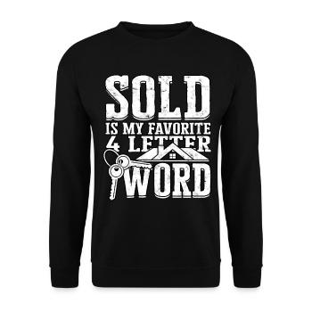 agent immobilier agent immobilier cadeau cadeau - Sweat-shirt Unisexe - noir - Devant - Alina (178cm) & Michal (187cm)