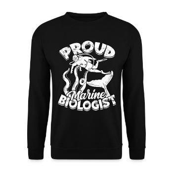 marinbiologi marinbiolog havbiologisk biolog - Unisex sweater - sort - Foran - Alina (178cm) & Michal (187cm)