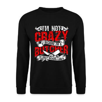 metzger fleischer geschenk fleisch geschenkidee sc - Unisex Pullover - Schwarz - Vorne - Alina (178cm) & Michal (187cm)