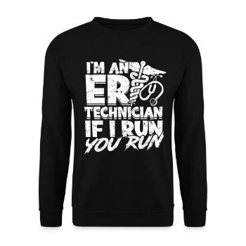 emergency room nurse hospital krankenpf - Unisex Sweatshirt - black - Front - Alina (178cm) & Michal (187cm)
