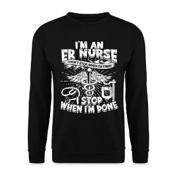 emergency room nurse hospital krankenpf - Unisex Sweatshirt - black - Front - Alina (178cm) & Michal (187cm)