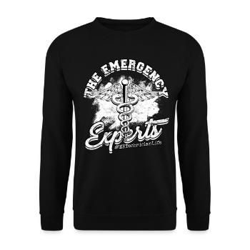 Emergency Department Nurse Hospital Hospitals - Unisex Sweatshirt - black - Front - Alina (178cm) & Michal (187cm)