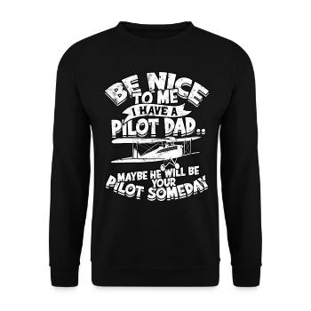 pilot flugzeug fliegen tochter geschenkidee gesche - Unisex Pullover - Schwarz - Vorne - Alina (178cm) & Michal (187cm)
