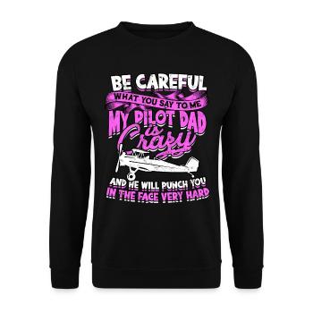pilot flugzeug fliegen tochter geschenkidee gesche - Unisex Pullover - Schwarz - Vorne - Alina (178cm) & Michal (187cm)