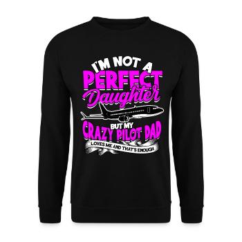 pilot flugzeug fliegen tochter geschenkidee gesche - Unisex Pullover - Schwarz - Vorne - Alina (178cm) & Michal (187cm)