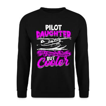 pilot flugzeug fliegen tochter geschenkidee gesche - Unisex Pullover - Schwarz - Vorne - Alina (178cm) & Michal (187cm)