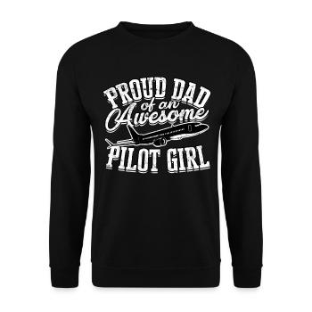 pilot flugzeug fliegen tochter geschenkidee gesche - Unisex Pullover - Schwarz - Vorne - Alina (178cm) & Michal (187cm)